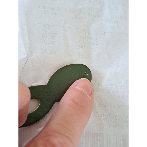 Fossil Green Leather Cutout Belt With Silver Buckle Womens Size L - Picture 7 of 10